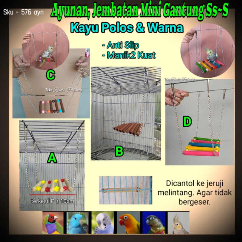 Ayunan Jembatan mainan Parrot Jembatan gantung