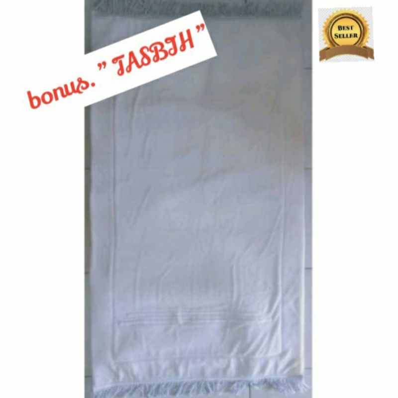 SAJADAH PUTIH POLOS TEBAL TANPA GAMBAR (dewasa)