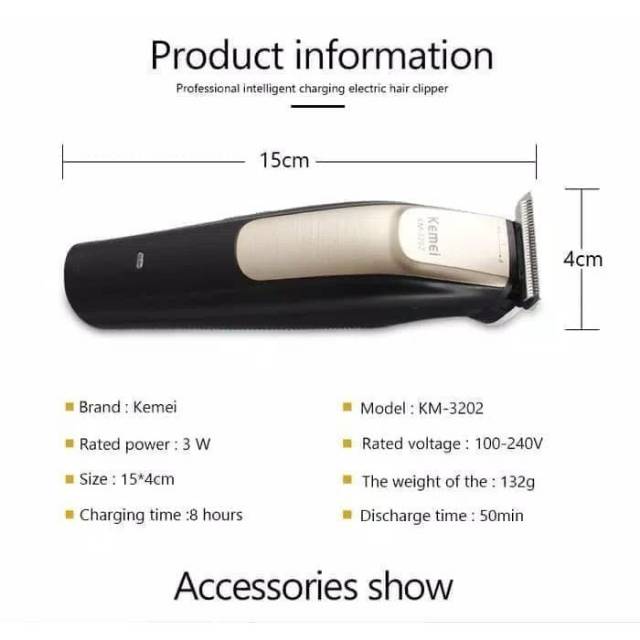 Kemei KM - 3202 Hair Clipper Modelling Alat Cukur Rambut Kemei KM - 3202