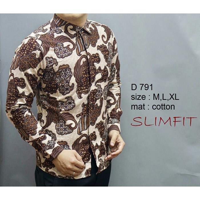 KEMEJA BATIK SLIM FIT/BATIK PRIA SLIM FIT/BAJU BATIK SLIM FIT D791