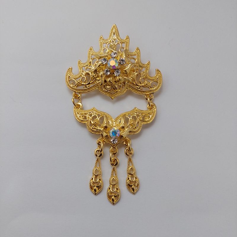 Bros Kebaya Jurai/Bros Etnik/Bros asesories wanita-Susun 2 kecil kuning