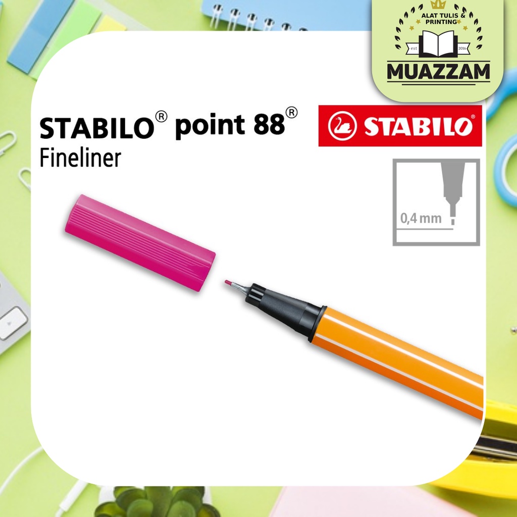 

STABILO Point 88 Pink Isi 1 pcs / Fineliner / Pen Warna Merah Muda Pulpen