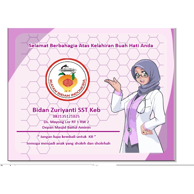 Tas Partus Tas Souvernir Bidan Goodie Bag Partus Bidan Souvenir Kelahiran KIA Puskesmas anc