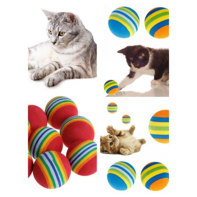 Rainbow Ball mainan bola kucing kitten anjing dog toys cat pet toys