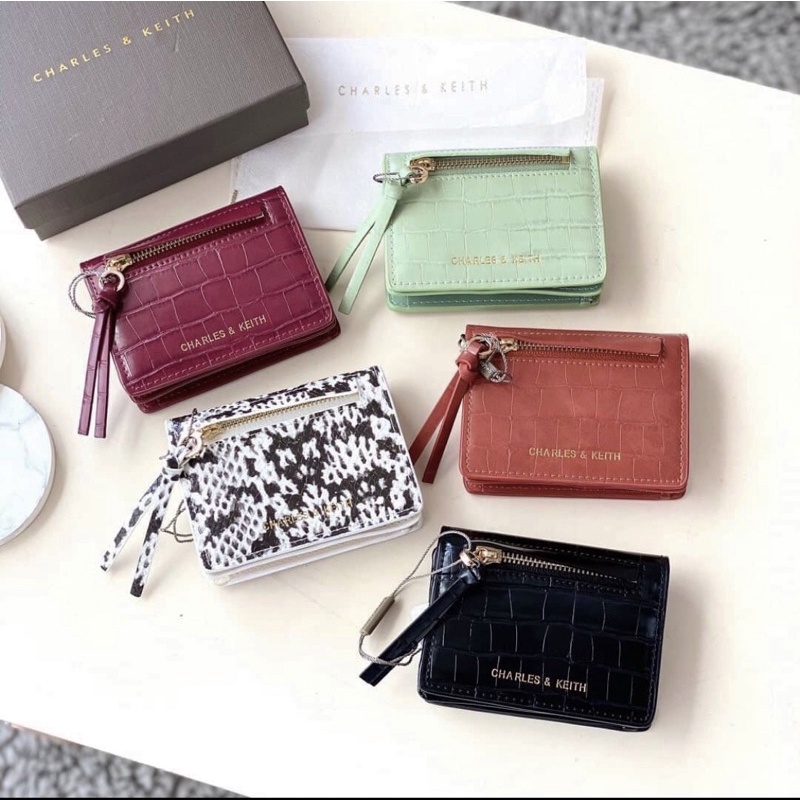 Dompet Charles and Keith Top Zip Mini Wallet Original