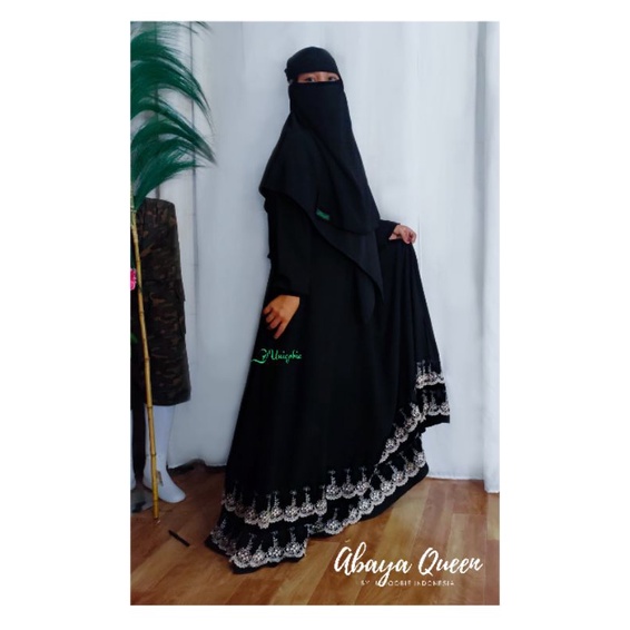 [COD] ABAYA QUEEN JETBLACK BY UNIQOBIE INDONESIA