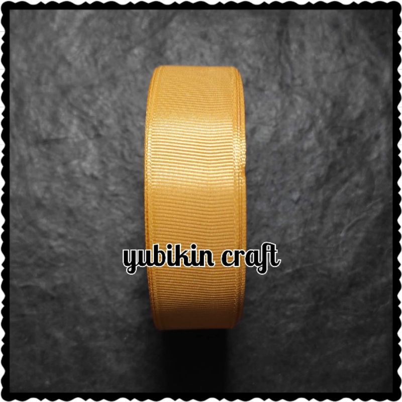 1 Roll Pita Salur-Pita Garis-Pita Grossgrain 1 Inch/ 2,5cm Coklat Gold