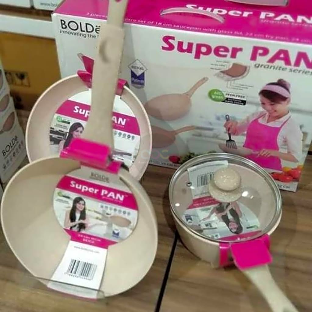 BOLDE Super Pan 4 pcs Granite Series cookware set bolde panci set keramik