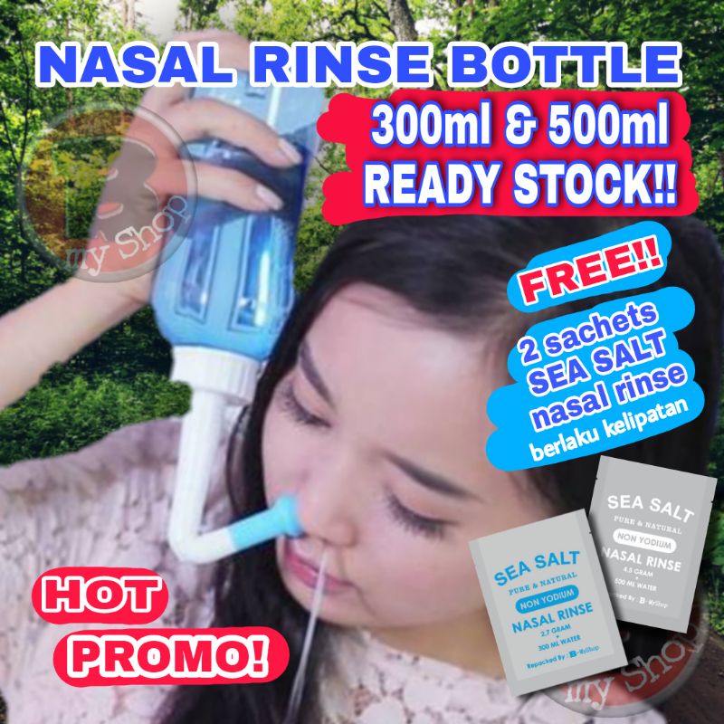 READY STOCK WATERPULSE - BOTOL CUCI HIDUNG - (FREE Garam 2) - NASAL RINSE BOTTLE - BOTOL PEMBERSIH HIDUNG - NASAL WASH