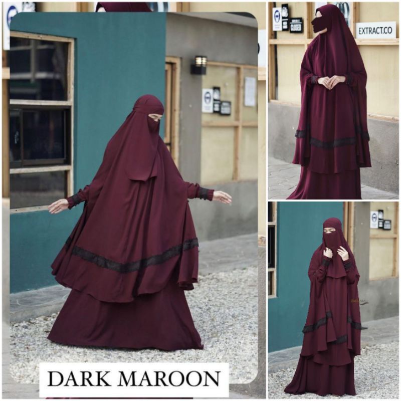 Nego Preloved Hilya Series Maroon By Zauhara Muslimah Wear