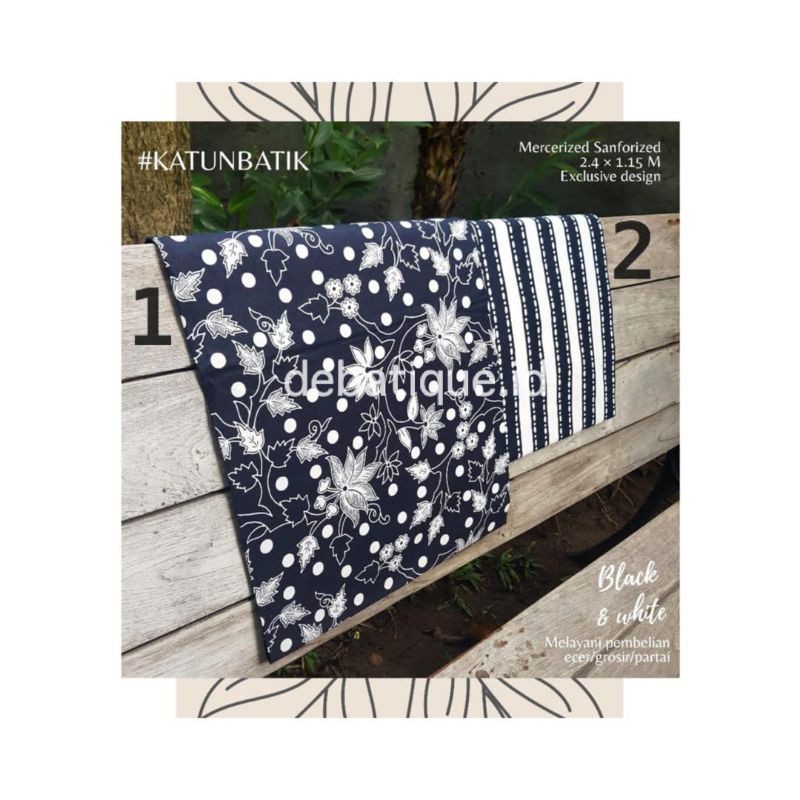 Kain Katun Batik Solo Premium Black & White