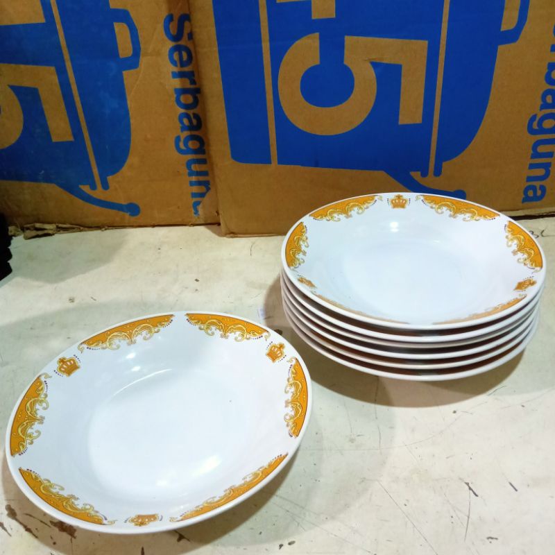 Piring Mahkota/Piring pesta/Piring Acara Penting Bahan Keramik Tebal Merek SUNBIRD Tebal Dan Lebar(H