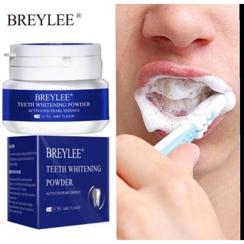 BISA COD - BREYLEE TEETH WHITENING POWDER 55 ml - Pemutih gigi/Pembersih Karang Gigi /  pen