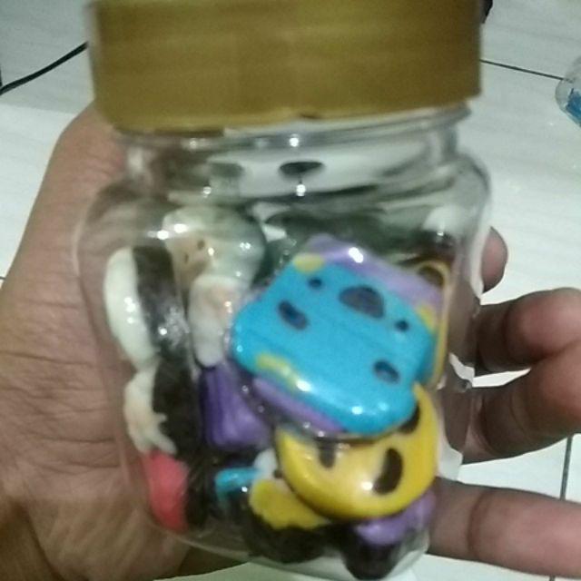 Toples Jar Plastik Tebal  210ml Untuk Selai Permen Jelly Coklat Kotak Murah Bagus Tebal Unik Lebaran