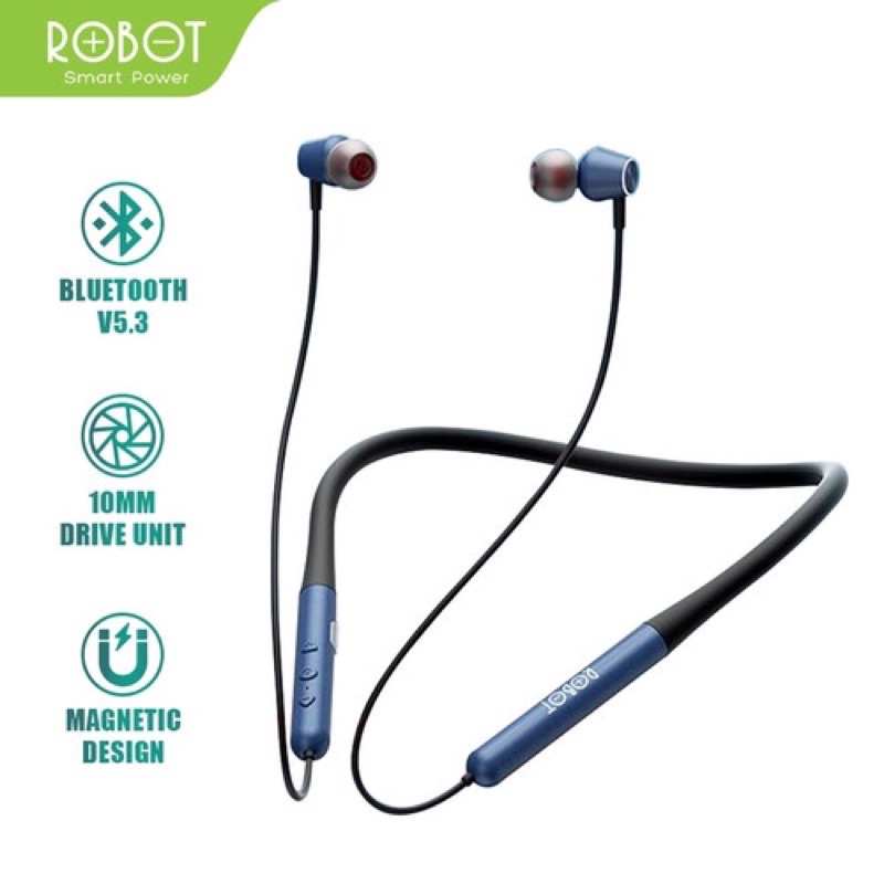 GARANSI 1 TAHUN NECKBAND ROBOT SPIRIT N20  dan N30 HEADSET BLUETOOTH 5.3 MAGNETIC