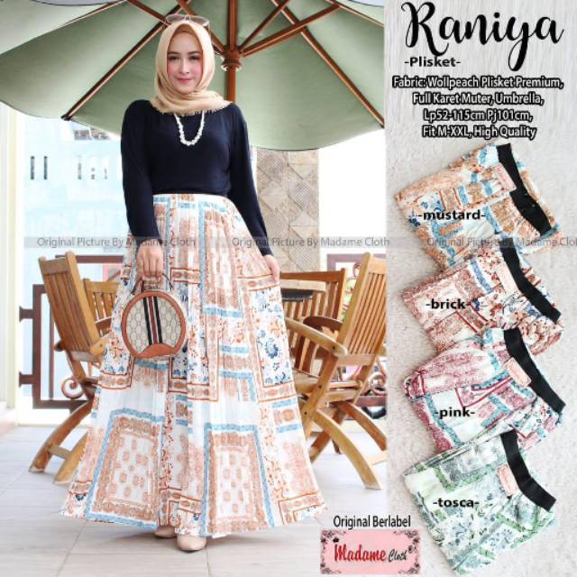 RANIYA SKIRT ; Rok plisket etnik import berkualitas ori bangkok