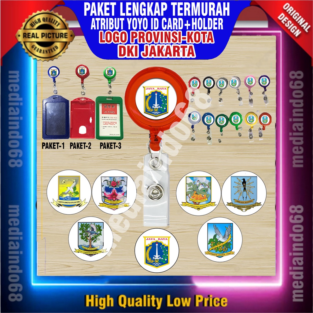 

Ready stock&Custom Paket Atribut/Id Card Pemprov & Pemkot DKI Jakarta.