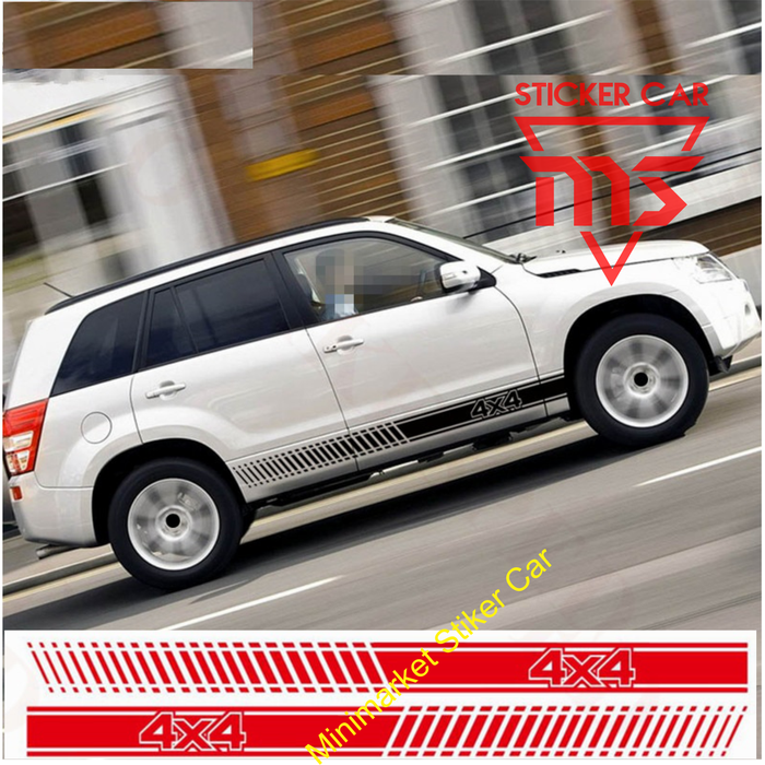 stiker vitara sticker mobil suzuki grand vitara 4x4 oracal premium - Putih Keren