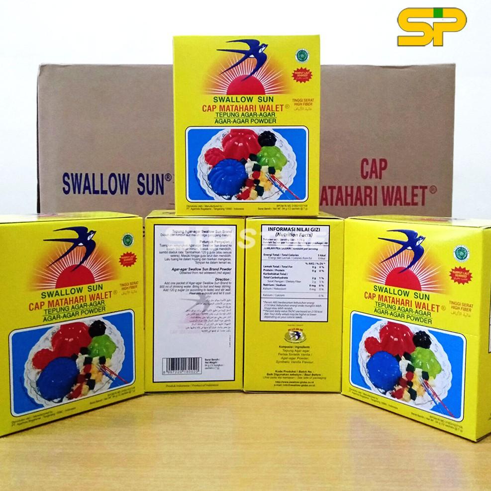 

[KODE BARANG EC594] Agar-agar SWALLOW SUN (Plain) 1 Box/ Agar Agar