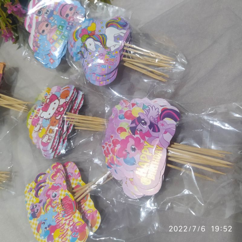 5pcs Cake Topper Karakter Hiasan Kue Ulang tahun