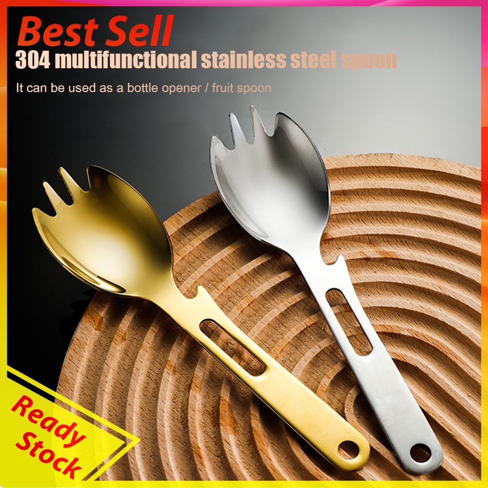 3 in 1 304 Stainless Steel Fork Spoon Cutlery Multifunctional Can Opener