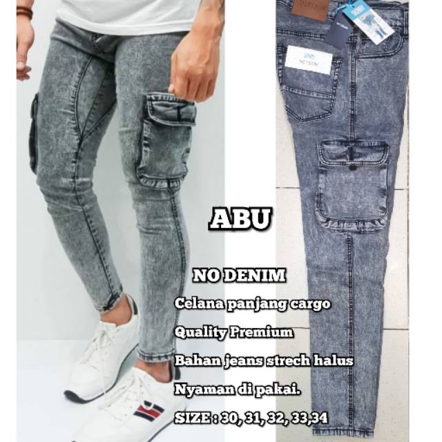 Celana panjang cargo Quality Premium Bahan jeans strech 