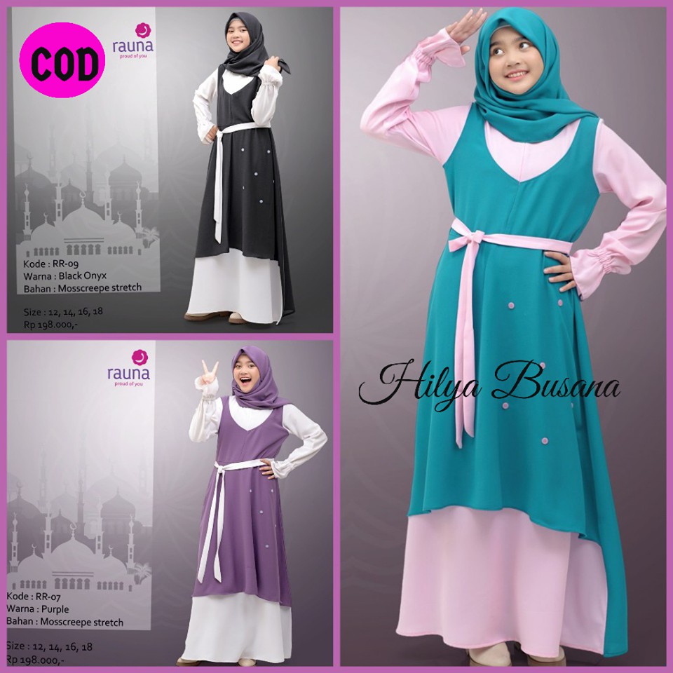 Gamis Anak Remaja Rauna / RR -07, RR-08, RR -09 / Fashion Muslim