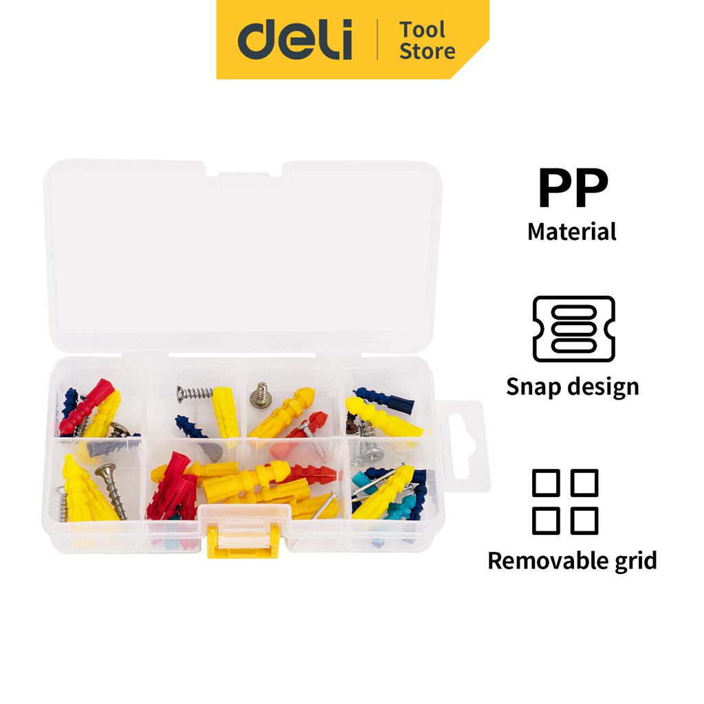 Deli Toolbox/Kotak Perkakas PP Plastik Dua Ukuran Tidak Beracun DL43200X /Alat Perkakas