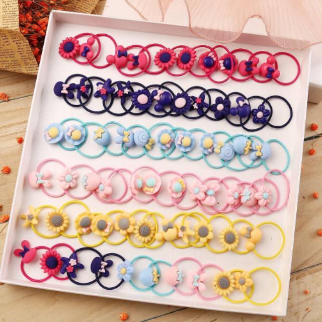 30/100Pcs Ikat Karet Rambut Colorful Gelang Wanita Anak Ponytail Aksesoris Rambut Hiasan Kepala