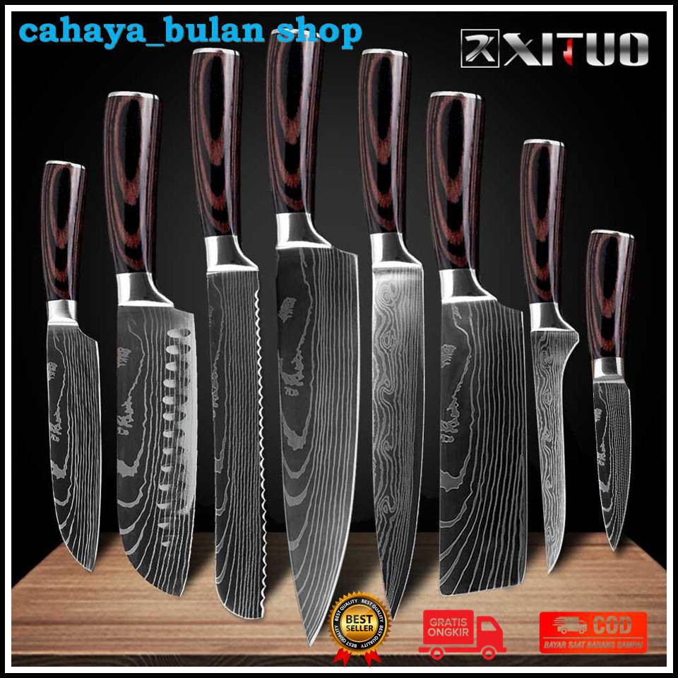 Pisau Dapur Set  - Pisau Chef - Pisau Damaskus