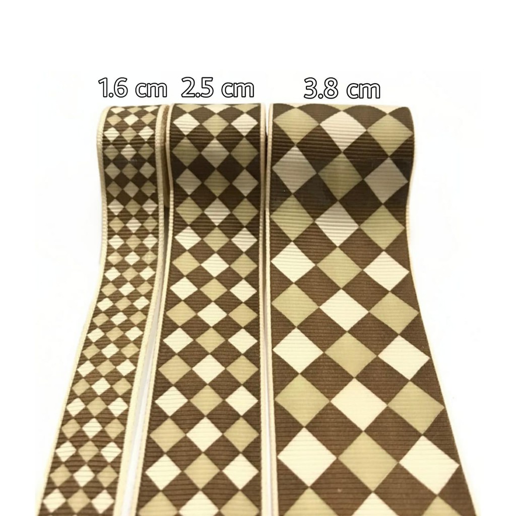 1 YARD - PITA KADO | PITA HAMPERS | GROSGRAIN MOTIF WAJIK 3 PILIHAN SIZE