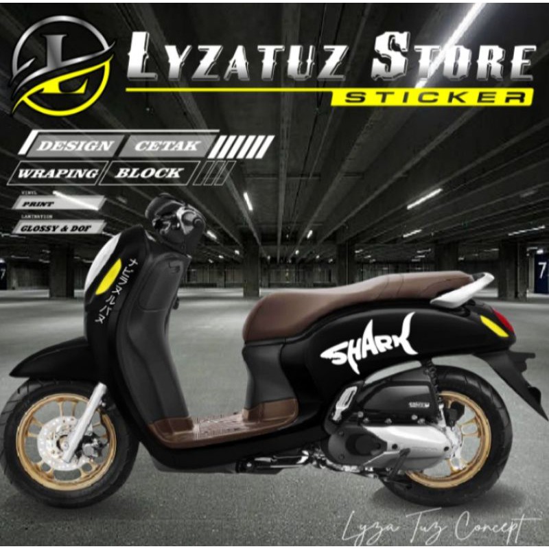 STIKER CUTTING SCOOPY  SHARK, STIKER CUTTING UNTUK ALL SCOOPY