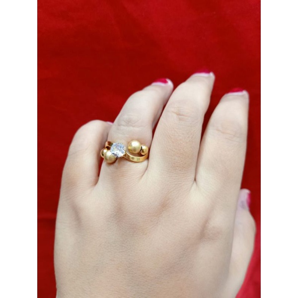 cincin titanium bola boba permata