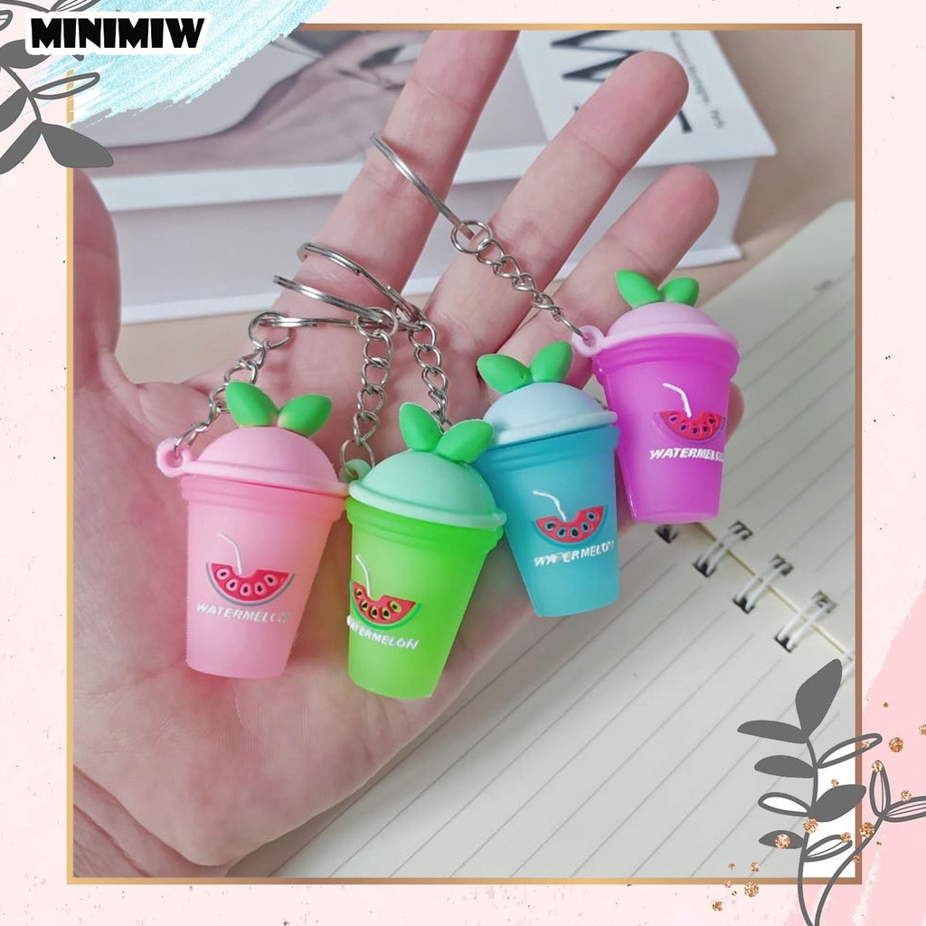 GANTUNGAN KUNCI BOBA BUBBLE TEA SEMANGKA GANCI MILK TEA ES KRIM KEYCHAIN KEYRING