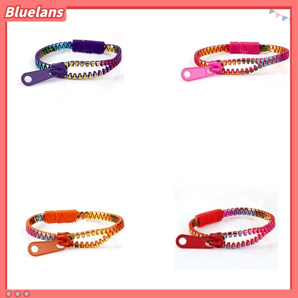 Gelang Tangan Rantai Model Ritsleting Warna-Warni Untuk Pria Dan Wanita