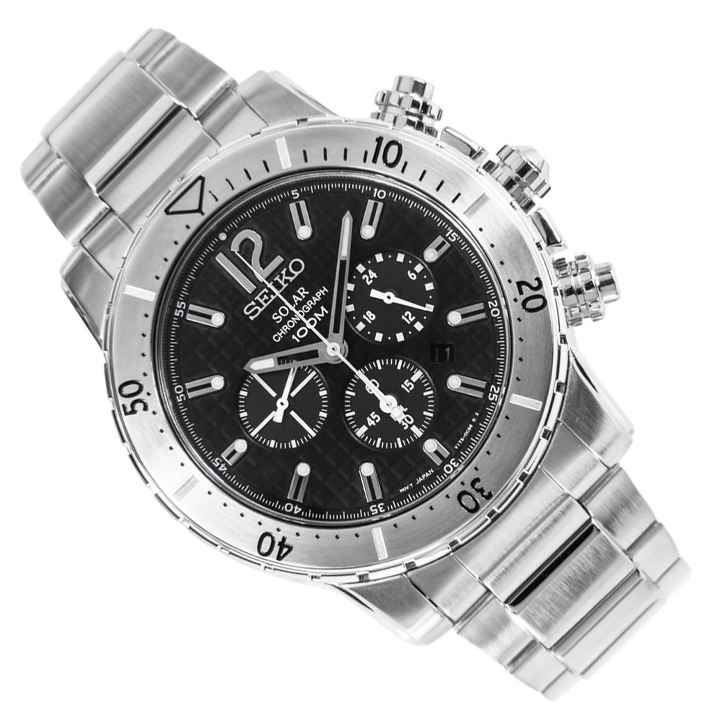 Seiko Solar Mens SSC223P1 Chronograph | Jam Tangan Pria SSC223