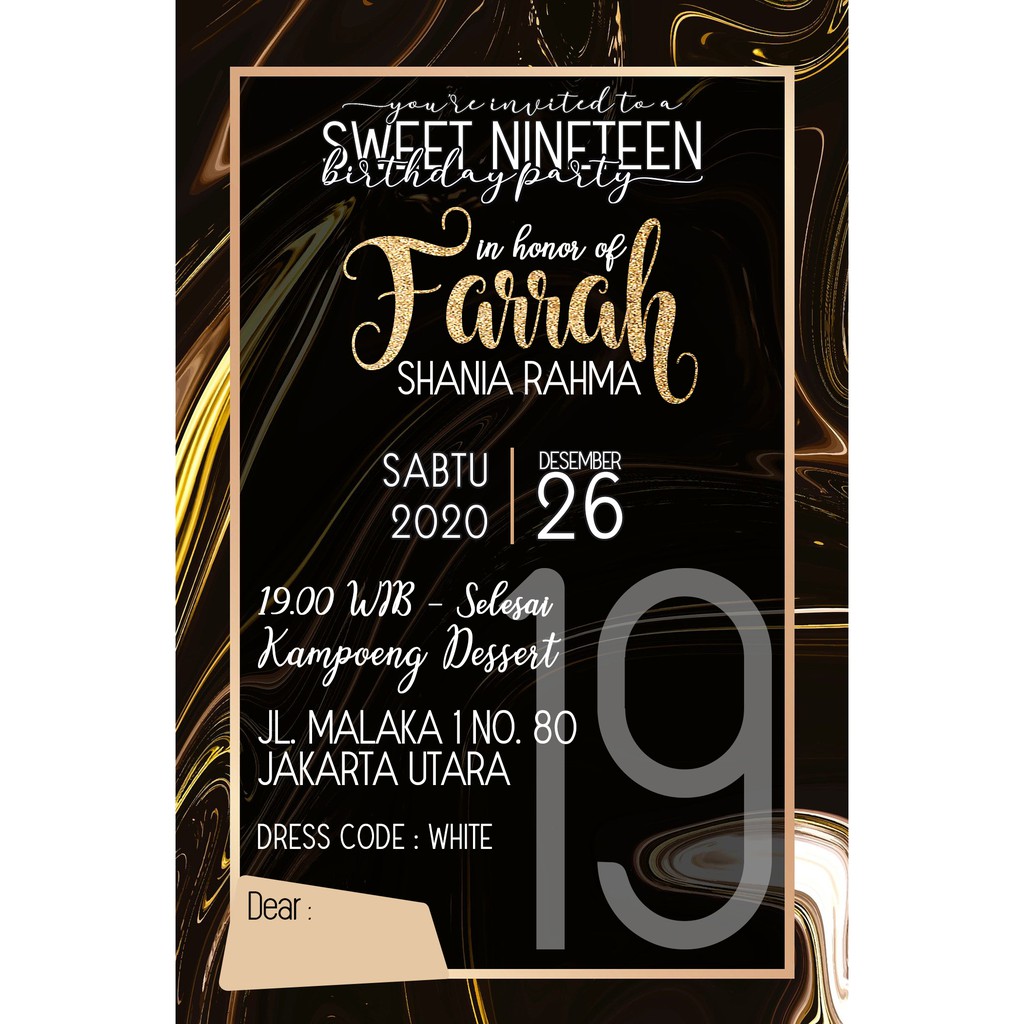 Jual AFY Undangan Kartu Undangan Ulang Tahun Sweet Seventeen AA006