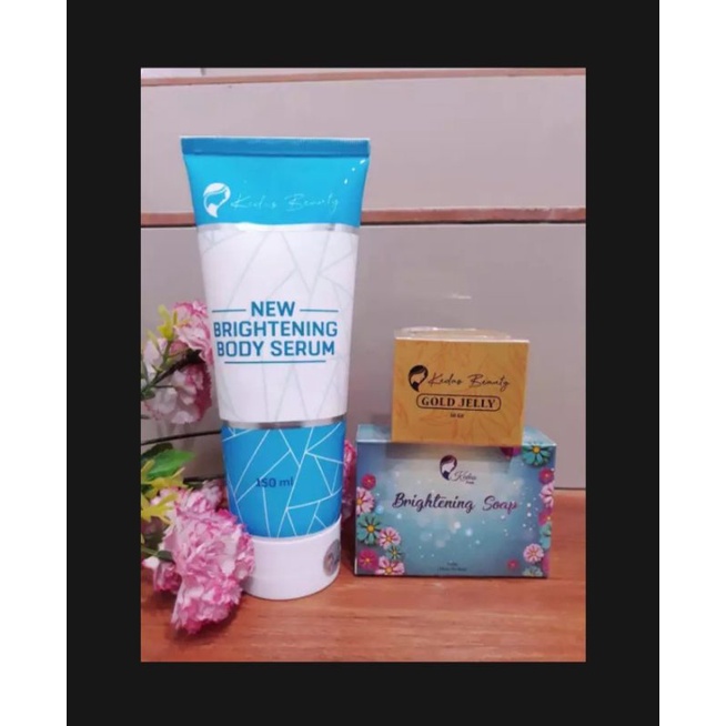 Kedas Beauty Paket 3 in 1 Lebih Hemat di kantong/ Body serum Body Scrub Gold Jelly