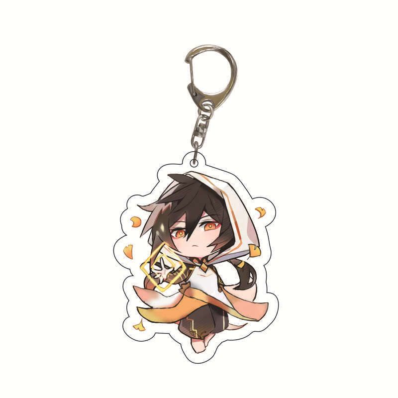 Genshin Impact Figure Keychain Keyring Zhongli Kazuha Toy Bag Pendant Gift Anime