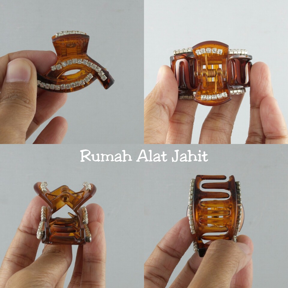Jepit Rambut / Jedai Kecil Permata Baris Lengkung 4cm