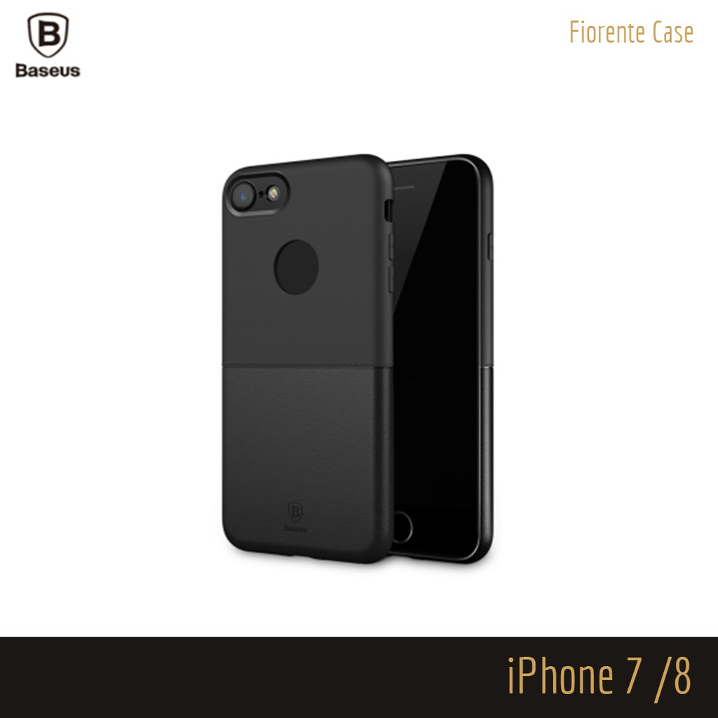 Baseus Leather Half Case casing kulit iphone 7 7+ plus 7plus softcase hardcase original ultrathin