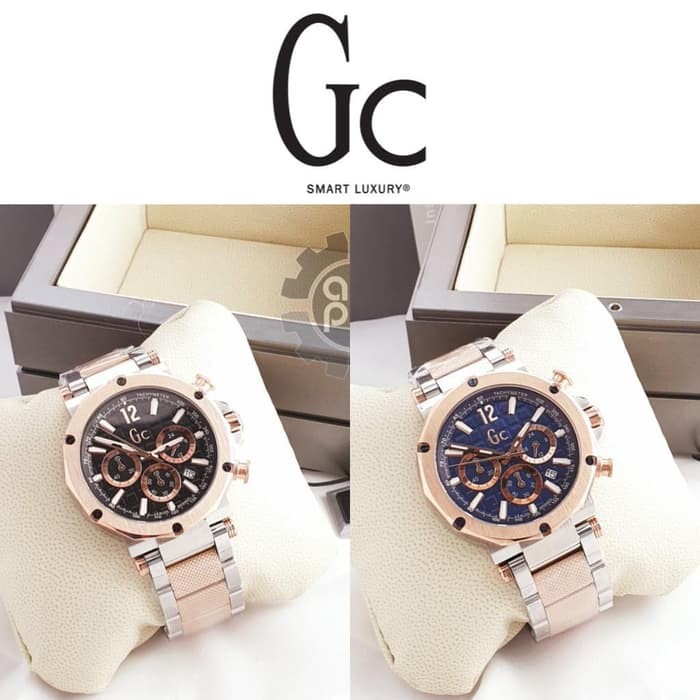 JAM TANGAN GUESS COLLECTION GC MAN SPIRIT CHRONO METAL TWO TONE