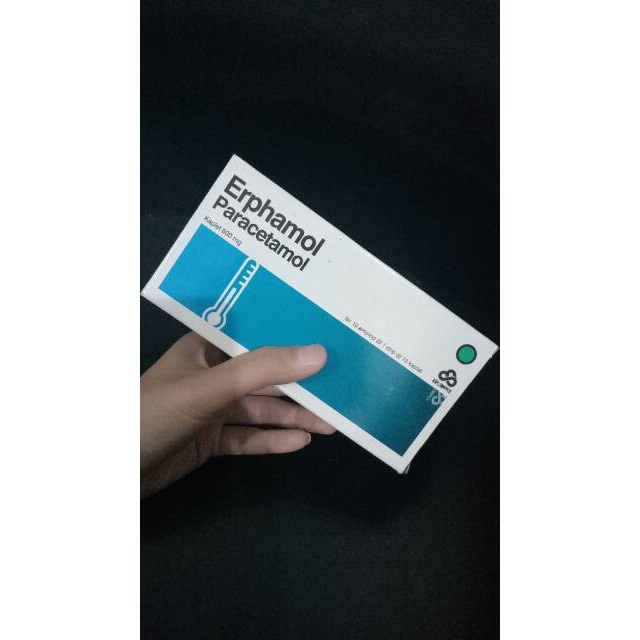 ERPHAMOL STRIP 10 Tablet - Paracetamol 500 Mg Obat Demam Sakit Kepala Parasetamol