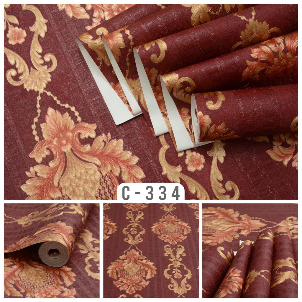 wallpaper vinyl timbul murah C-334