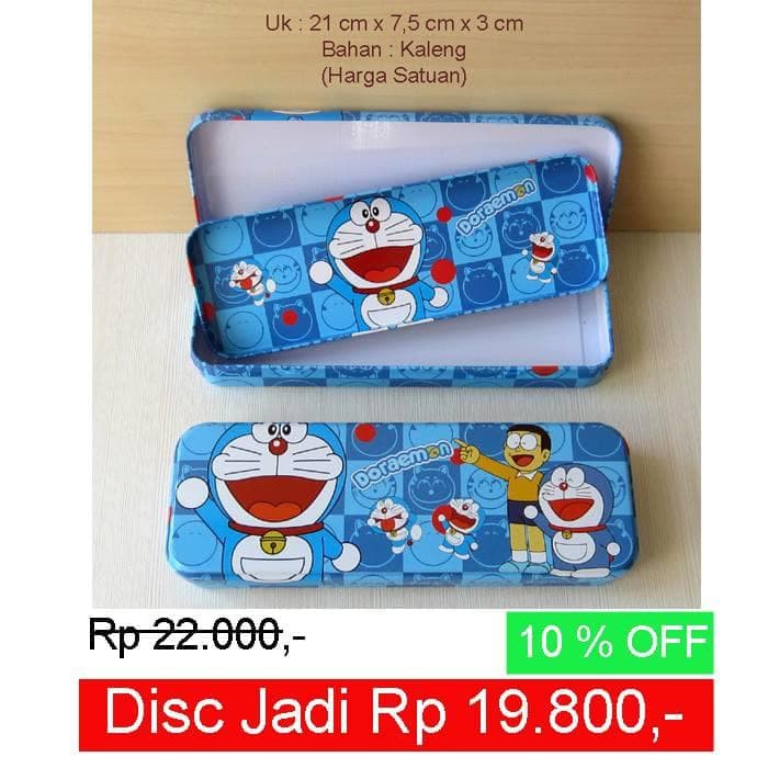 

Doraemon Kotak Pensil Kaleng 2Tingkat
