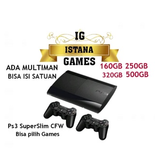 Ps3 Playstation SuperSlim Hdd 160/250/320/500GB+ 2 Stik Wirelles + Full Games