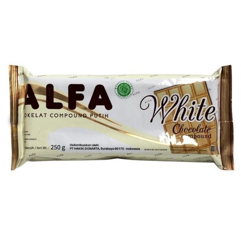 

COKLAT ALFA WHITE 250Gr - COKELAT PUTIH ALFA - WHITE CHOCOLATE COMPOUND 250 Gr