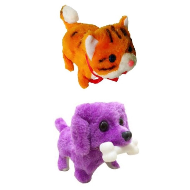 MAINAN ROBOT KUCING DAN ANJING, BONEKA ROBOT KUCING ANJING, BERJALAN DAN BERSUARA