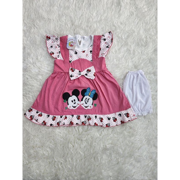 baju bayi perempuan dress mikey pita jghs10