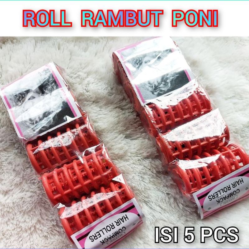 ROLL RAMBUT PONI ISI 5 PCS IMPORT / ROLL GULUNG RAMBUT SALON / PENGGULUNG RAMBUT